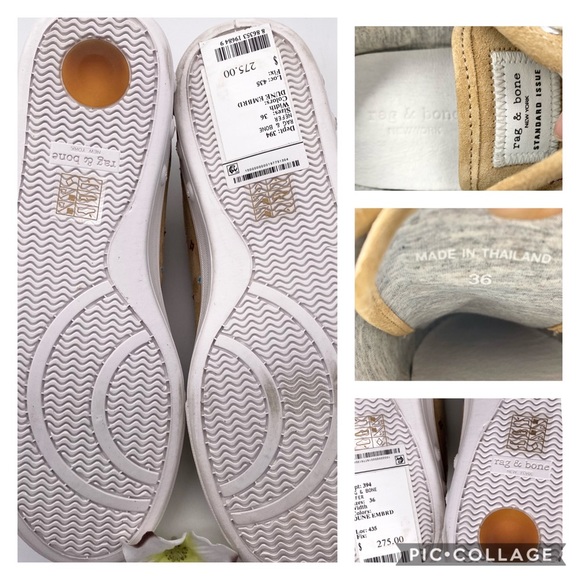 NIB Rag & Bone Standard Issue Dune Embroidered Sneakers - Picture 12 of 14